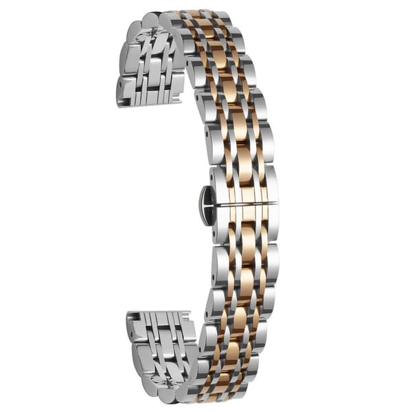 Garmin Lily 2 Watch Band 7-Beads 14 mm erstatningsrem i rustfritt stål - Sølv + Rose Gull Silver grey