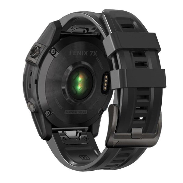 Garmin Fenix 7X silikoneurrem med spænde - Sort Black