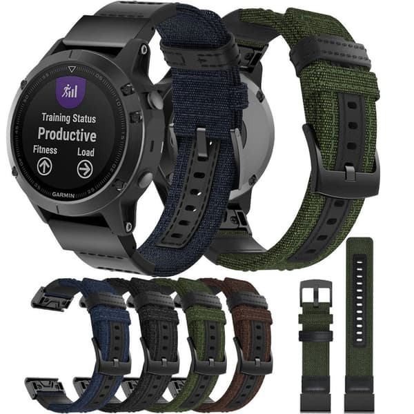 Garmin Fenix 5 / Fenix 5 Plus urrem i ægte læder - sort Black