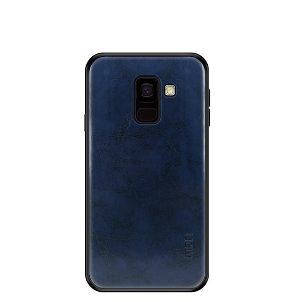 MOFI Samsung Galaxy J6 (2018) mobilskal plast silikon syntetläder - Blå Blå
