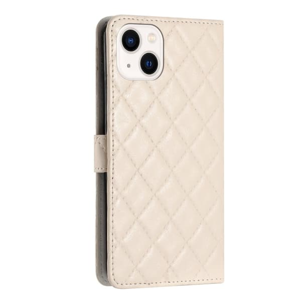 Toimiva rombinen lompakkokotelo iPhone 13 - Valkoinen White