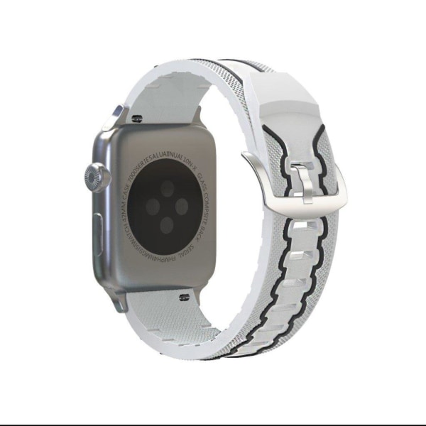 Apple Watch Series 4 44mm ECG mønster silikone Urrem - Hvid / Sort White