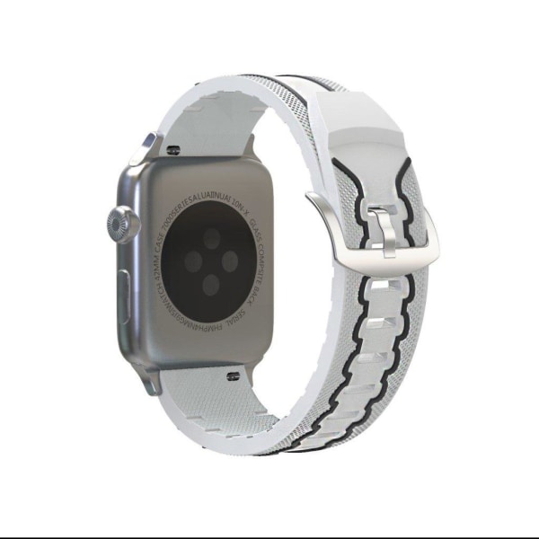 Apple Watch Series 4 44mm ECG pattern silicone watch band - Whit Vit