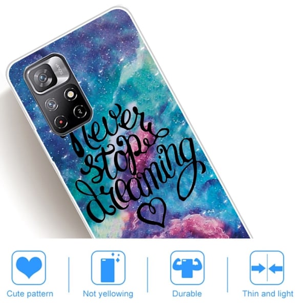 Deco Xiaomi Redmi Note 11T 5G / Note 11s 5g Suojakotelo - Never Stop Dreaming Multicolor