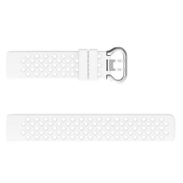 Fitbit Charge 4 / 3 neliöreikäinen silikoninen kellonauha - Valkoinen White