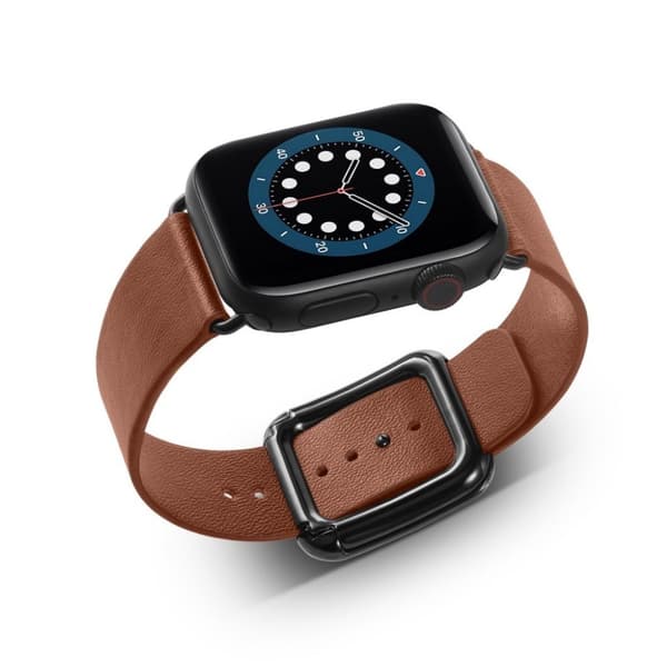 Apple Watch 40 mm urrem i mikrofiberlæder + spænde i rustfrit stål - Brun Brown