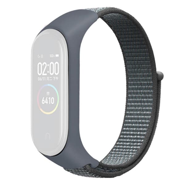 Xiaomi Mi Band 7 / 6 / 5 nylon klokkerem - Grå Silver grey
