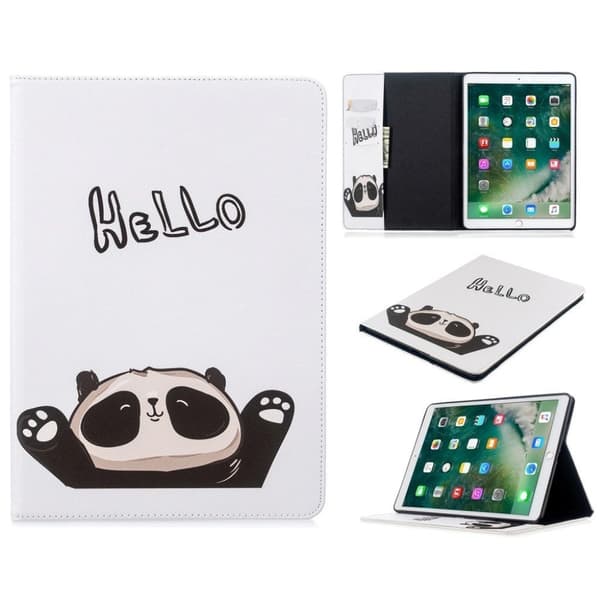 iPad 10.2 (2019) stilig mønster lær flip etui - Hello White