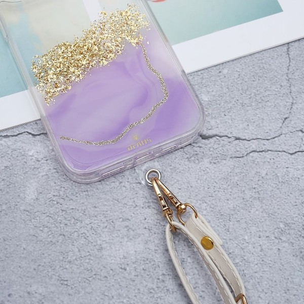 Universal crossbody-nackrem i läder med transparent dyna - Vit Vit