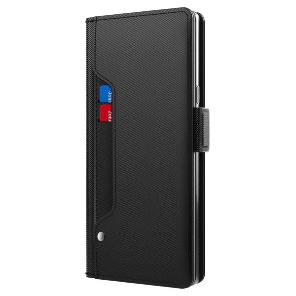 Phone Etui med Make-up Mirror og Slick Design til Samsung Galaxy S23 Plus - Sort Black