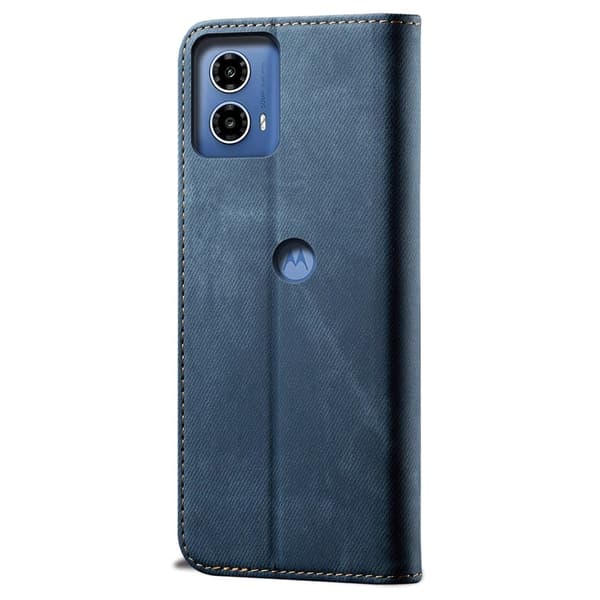 Jeans Motorola Moto G34 flip case - Sininen Blue