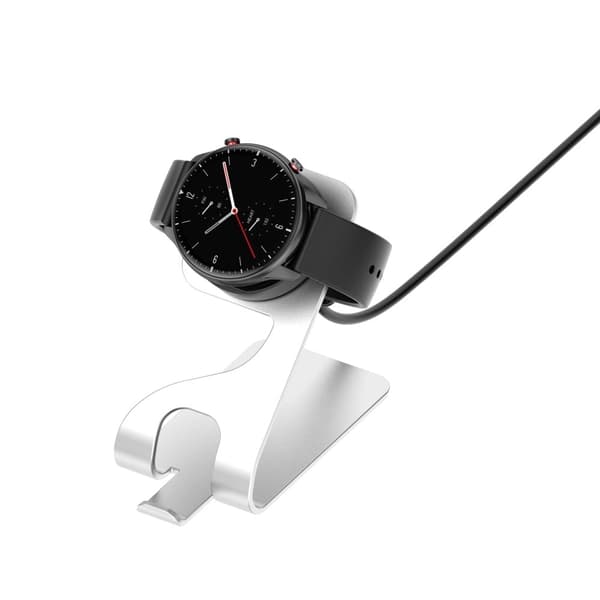 Amazfit Bip 3 / GTR 2e / Pop Pro ladestativ i aluminiumslegering - Sølv Silver grey