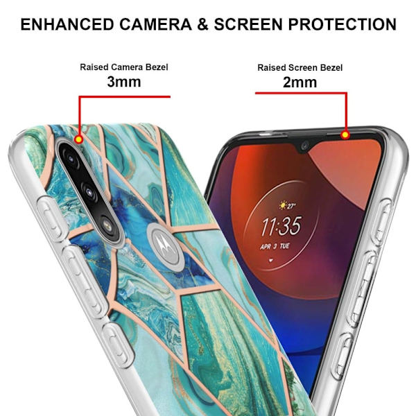 Marble Motorola Moto E7i Power / E7 Power Etui - Grøn Green