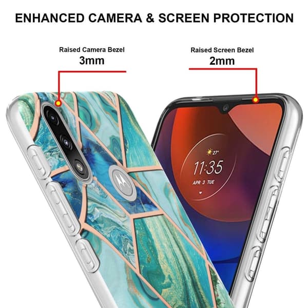 Marble Motorola Moto E7i Power / E7 Power Etui - Grønn Green