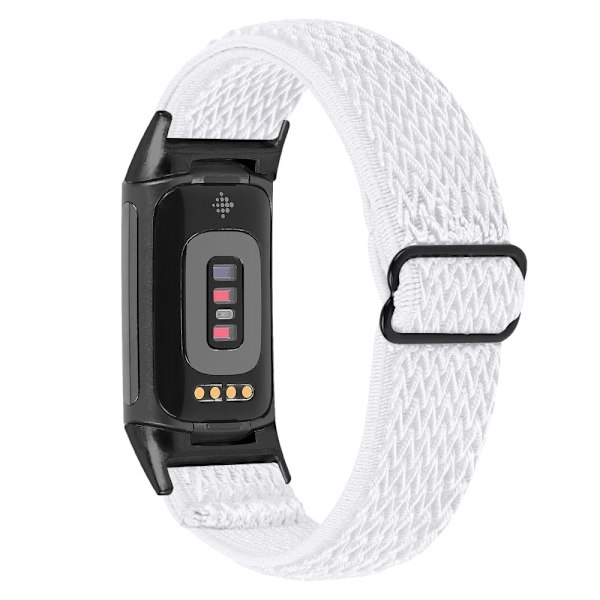 Fitbit Charge 5 elastinen nailonhihna - Valkoinen White