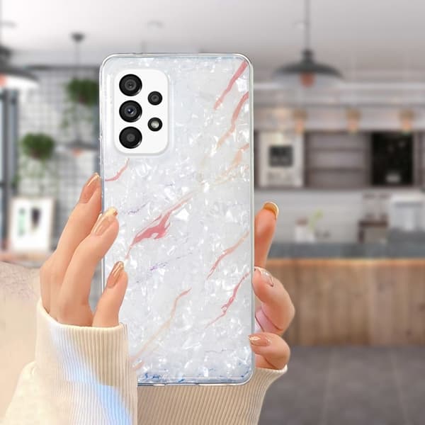 Marmormotiv Samsung Galaxy A32 skal - Vit Marmor Vit