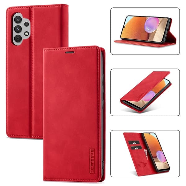 LC.Imeeke läder Samsung Galaxy A32 5G fodral - Röd Röd
