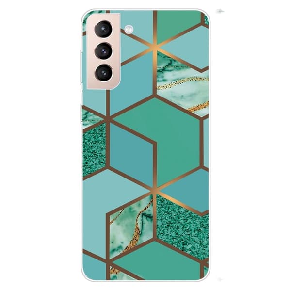 Marble design Samsung Galaxy S22 Plus cover - Blågrøn Marmorflise Green