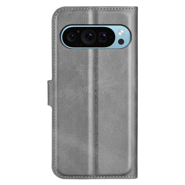 Google Pixel 9 nahkainen lompakokkotelo - Harmaa Silver grey