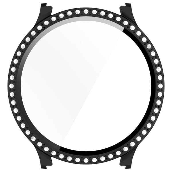 Samsung Galaxy Watch7 44mm Bling Case Electroplating Bump Resistant Watch Cover with Built-In Screen Protector - Black Black