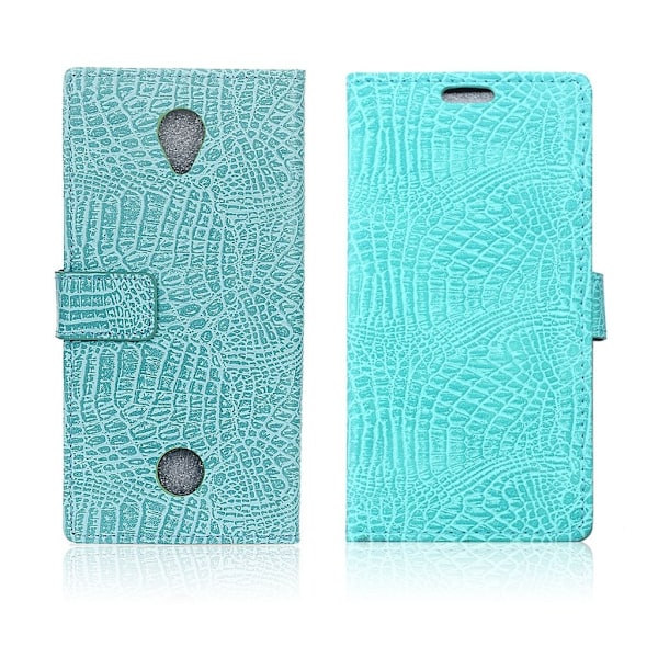 Acer Liquid Zest beskyttende læder-etui m. krokodilletekstur - Turkis Green