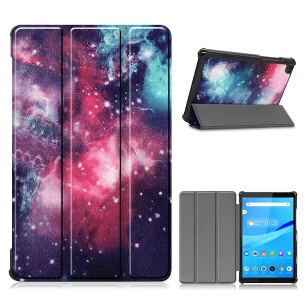 Lenovo Tab M8 Trippelt Mønster Lær Flippetui - Galaxy Multicolor
