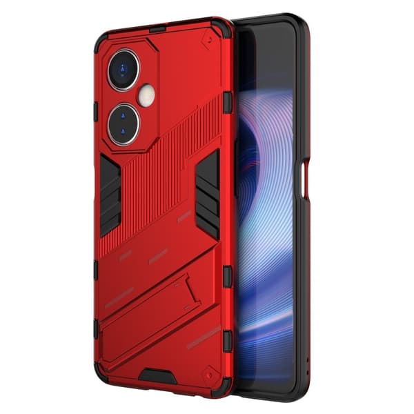 Shockproof Hybrid Deksel med A Modern Touch til OnePlus Nord Ce 3 Lite - Rød Red