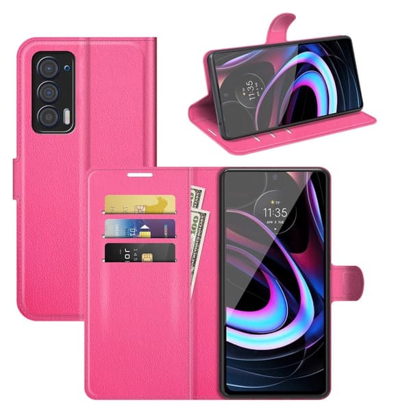 Classic Motorola Edge (2021) Läppäkotelo - Rose Pink