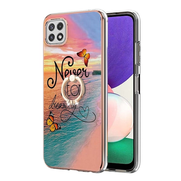 Marmormotiv Samsung Galaxy A22 5G skal - Sluta Aldrig Drömma Lila