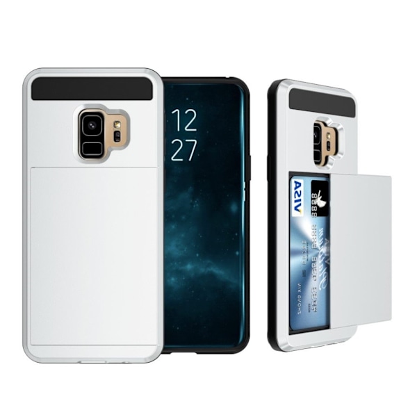 Samsung Galaxy S9 sliding kort TPU etui - sølv Silver grey