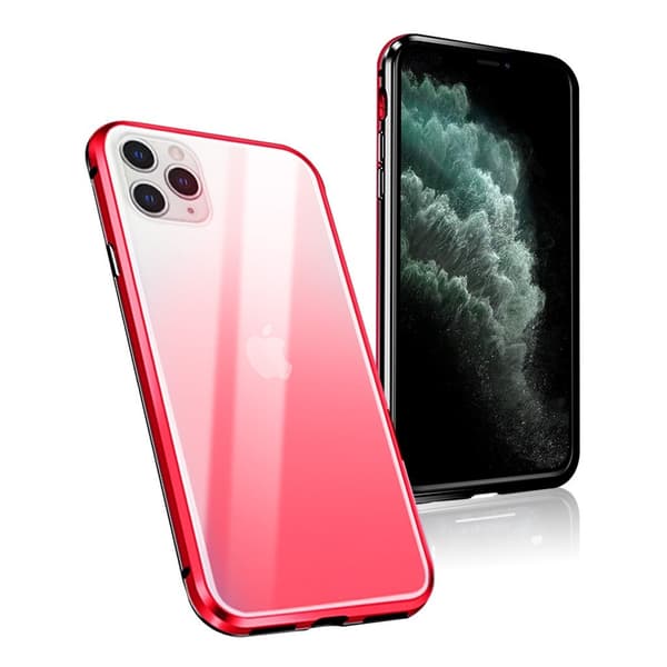 R-JUST RJC-11 Alu/Glas etui - iPhone 11 Pro Max - Sort+Rød Red