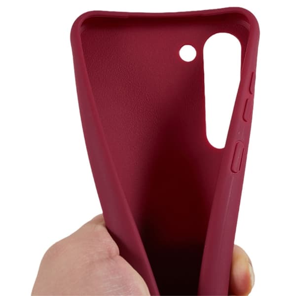 Tynt TPU-deksel med matt finish og justerbar stropp til Samsung Galaxy S23 Plus - Vinrød Red