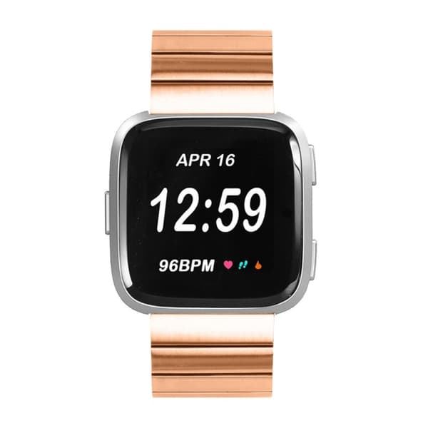 Fitbit Sense / Versa 3 urrem med spænde i rustfrit stål - Rødguld Pink