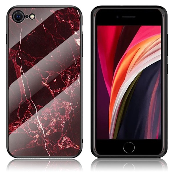Fantasy Marble iPhone SE 2020 deksel - Rød Red
