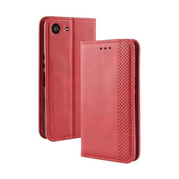 Sony Xperia XZ4 Compact auto-absorbed vintage tyylinen nahkainen Red