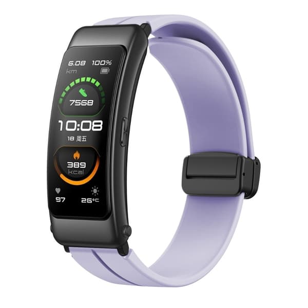 16 mm silikonerem med sort spænde til Keep / Huawei / Timex-ur - Lilla Purple