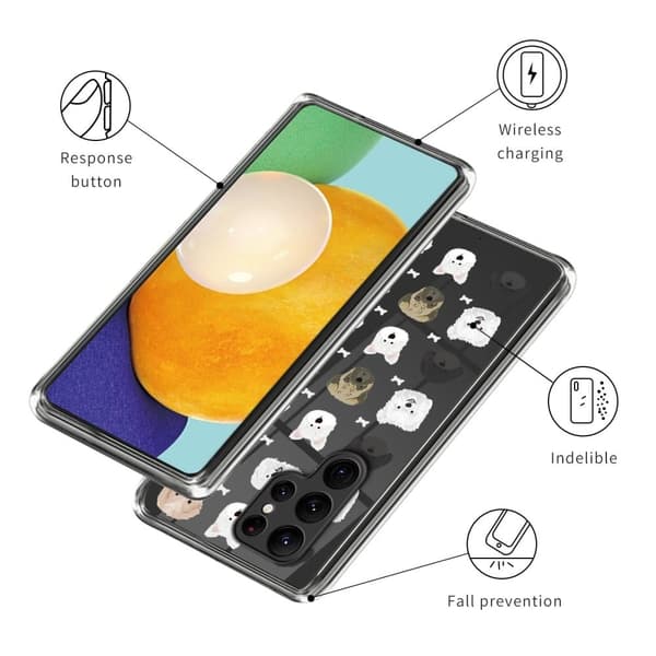 Deco Samsung Galaxy S23 Ultra Etui - Hund Hode White