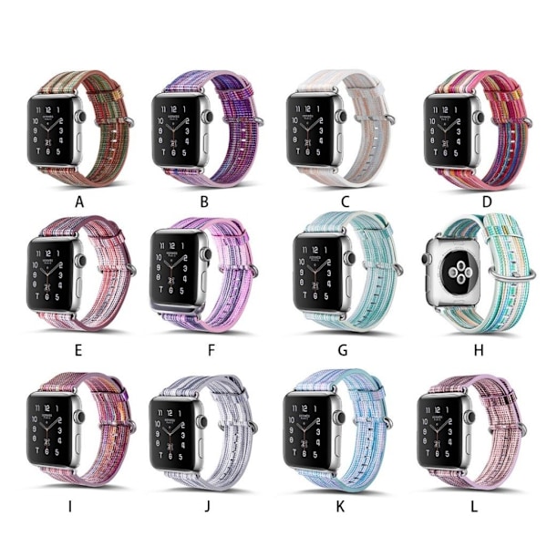 Apple Watch 42mm urrem i ægte læder - Style C Multicolor