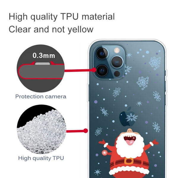 Juleetui til iPhone 12 Pro Max - Grinende Julemandd Red