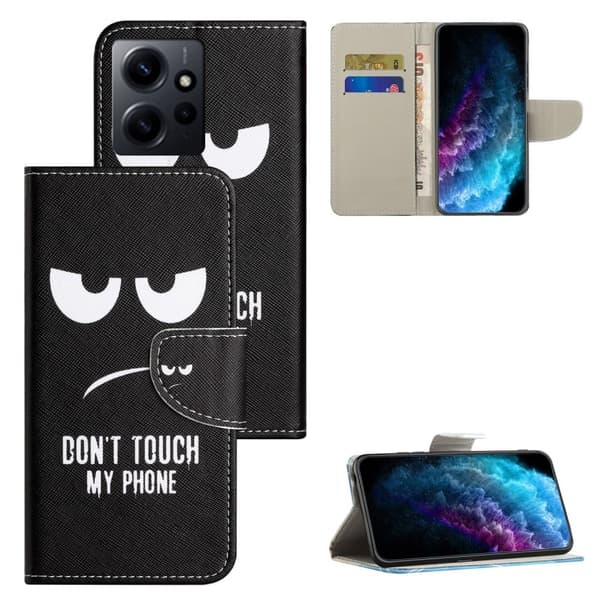 Wonderland Xiaomi Redmi Note 12 Flip Etui - Don't Touch My Phone Black