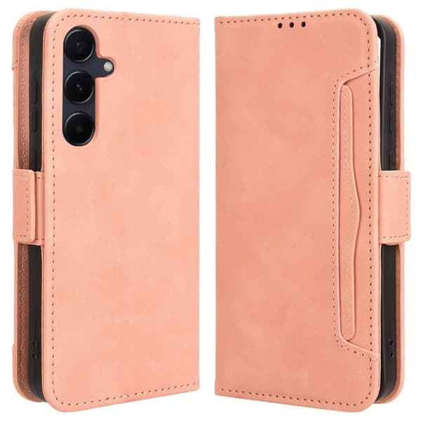 Samsung Galaxy A55 moderni nahkainen lompakkokotelo - Pinkki Pink