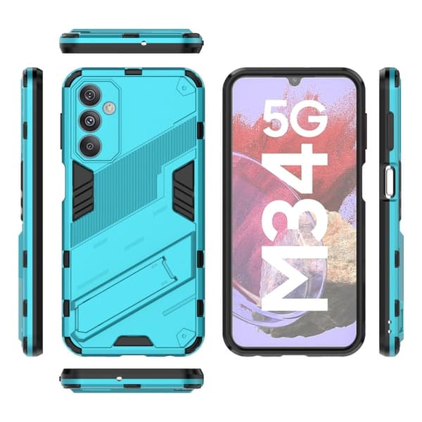 Shockproof Hybrid Deksel med A Modern Touch til Samsung Galaxy M34 - Babyblå Blue