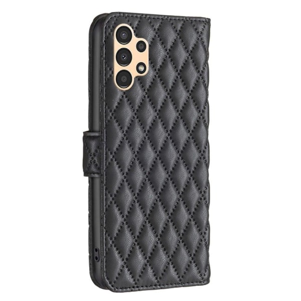 Rhombus Pattern Matte Läppäkotelo For Samsung Galaxy A13 5G - Musta Black