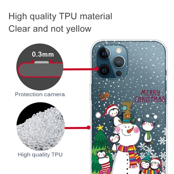 Joulu iPhone 14 Pro tapauksessa - Pingviini Perhe Multicolor