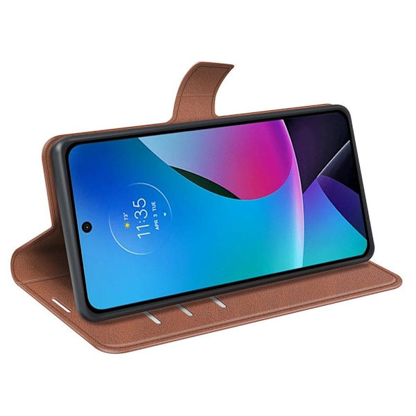 Læderetui med Pung til Motorola Moto G Play (2023) - Lysebrun Brown