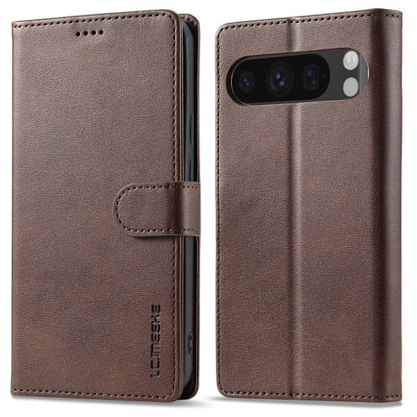 LC.Imeeke läder Google Pixel 9 Pro / Google Pixel 9 fodral - Brun Brun