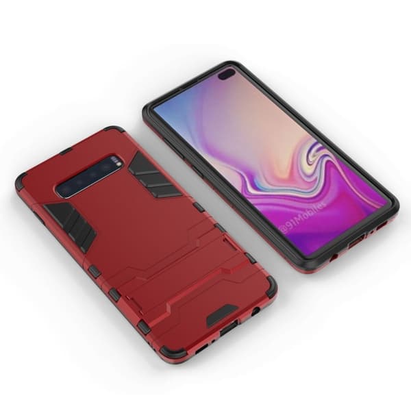 Samsung Galaxy s10 Plus Kul Guard Kickstand Hybrid Etui - Rød Red