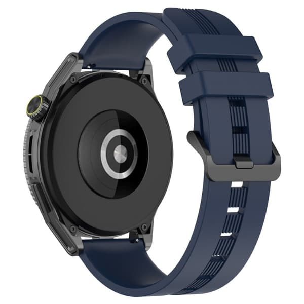 22 mm universal urrem i struktureret silikone - Marine Blå Blue