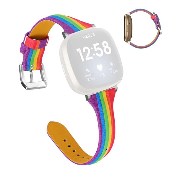 Fitbit Sense / Versa 3 aito nahkakellonauha - Monivärinen Multicolor
