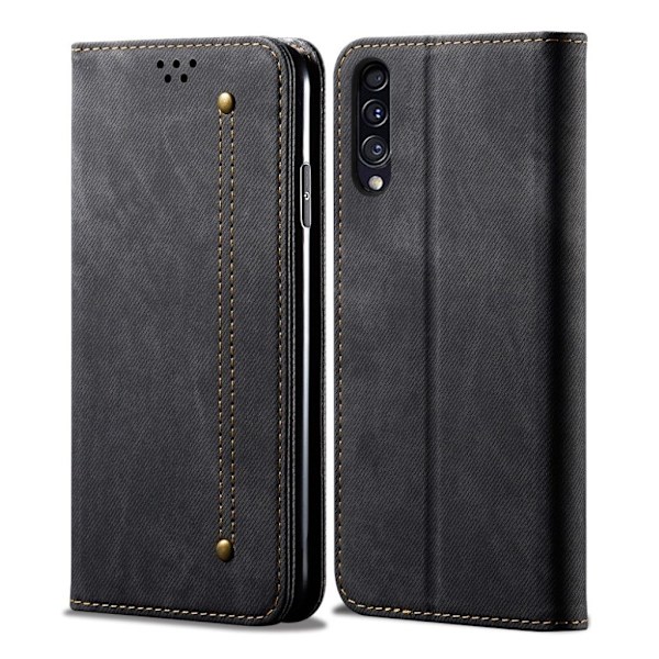 Jeans Samsung Galaxy A50 etui - Sort Black